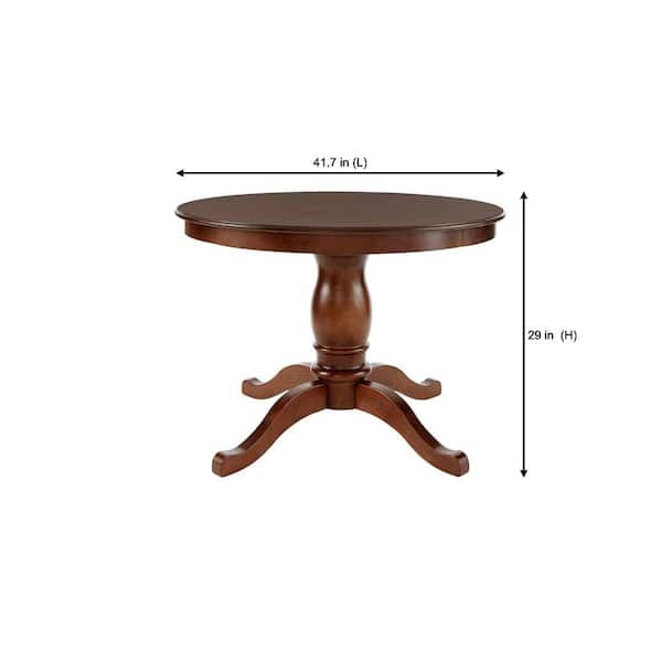 Stylewell Walnut Finish Round Dining, Walnut Round Dining Table For 6