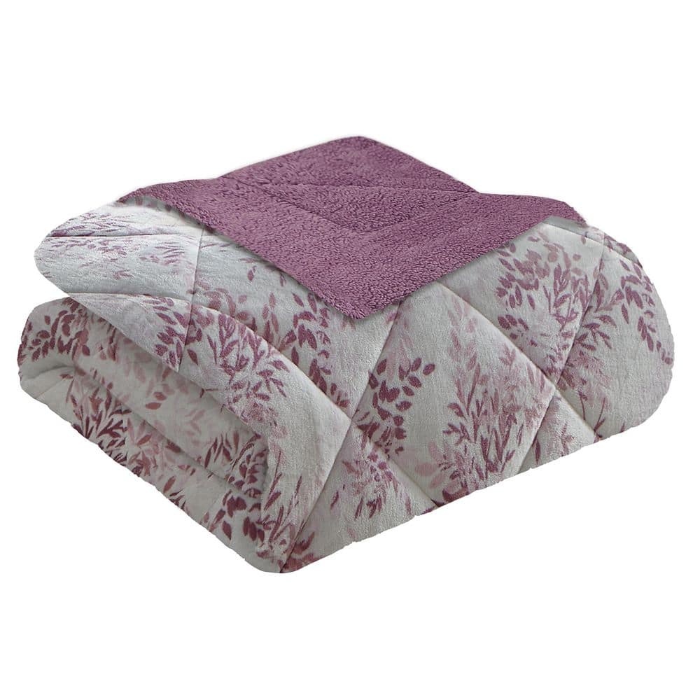 Queen Purple Reversible Microfiber Comforter Set