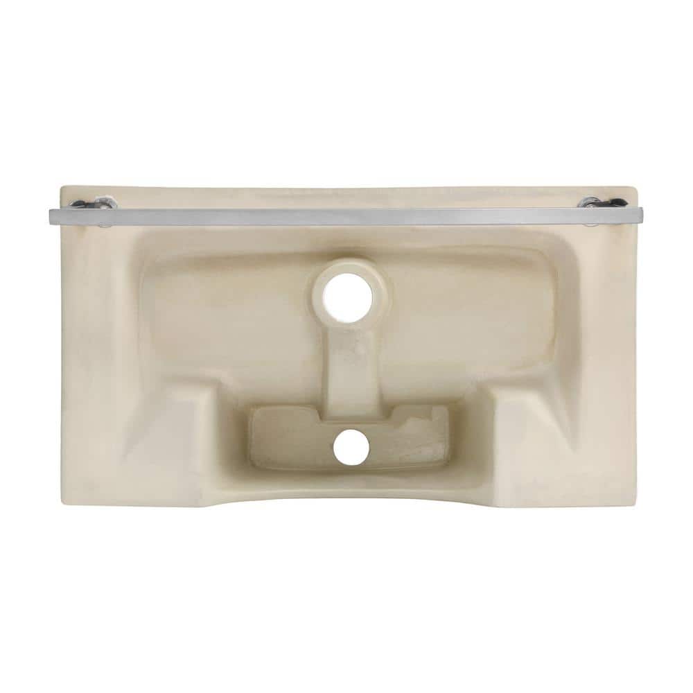 Claire 22" White Ceramic Wall-Mount Vessel Sink with Chrome Towel Bar
