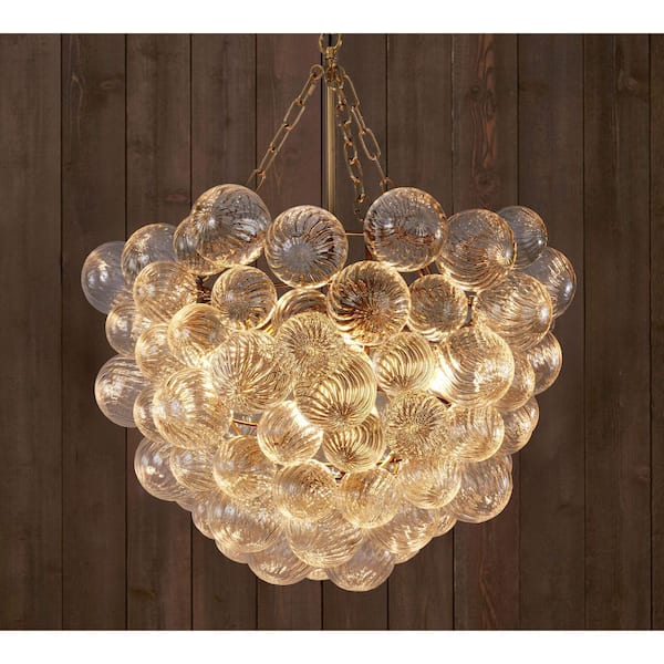 Modern Chandelier 36 in. 10-Light Gold Buble Chandelier for Dinning Room, Living Room, Foyer, Bedroom