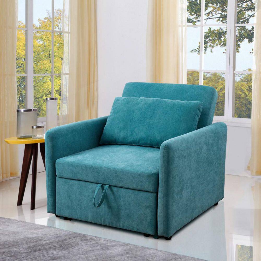 36 in. Green Polyester Twin Size Sofa Bed