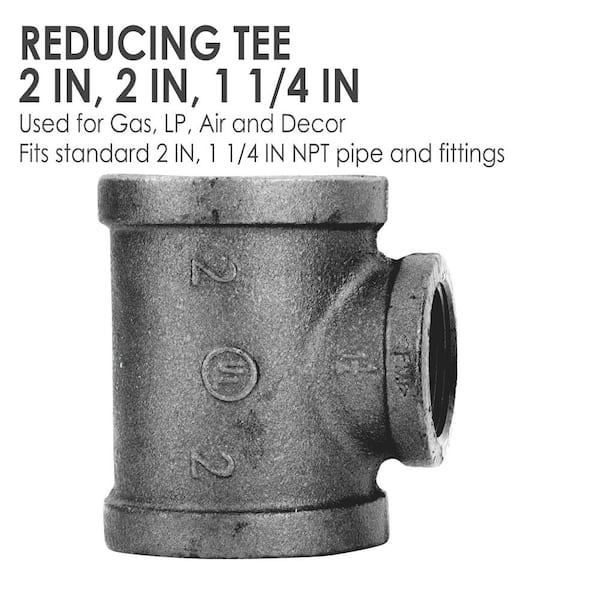 STZ Fitting Black Iron 4-Way Tee 1/2 inch