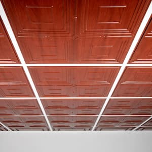 Jackson Faux Wood-Cherry 2 ft. x 2 ft. Lay-in or Glue-up Ceiling Panel (Case of 6)