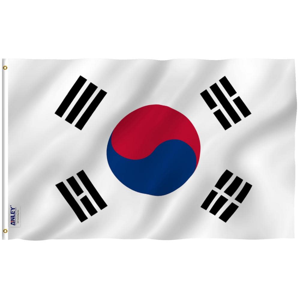 Fly Breeze 3 ft. x 5 ft. Polyester South Korea Flag 2-Sided Flags Banner wi