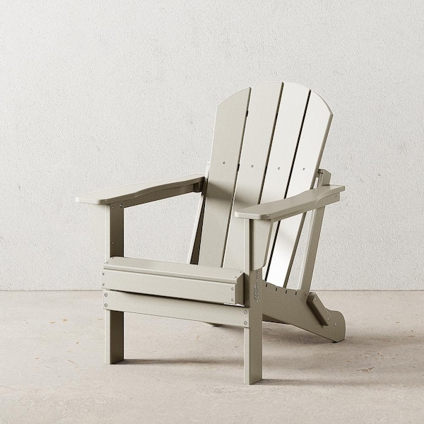 Laguna Fade Resistant Outdoor Patio HDPE Poly Plastic Classic Folding Adirondack Lawn Chair in Sand