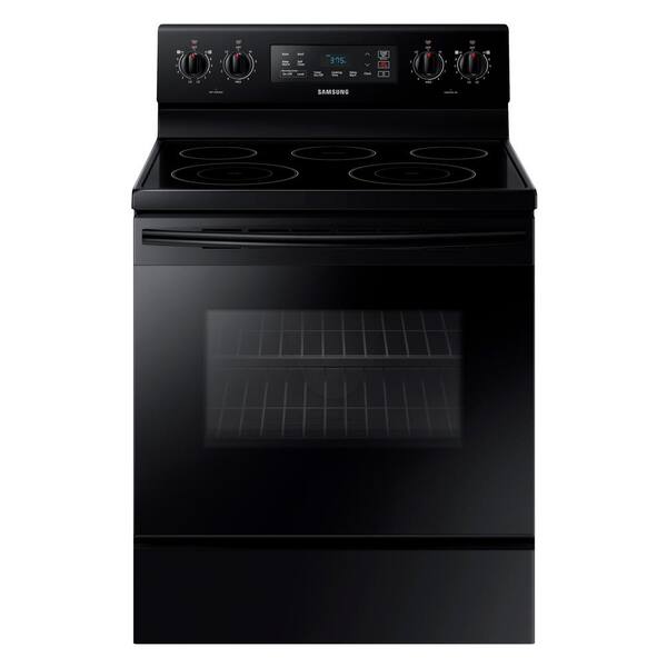 Samsung 5.9 cu. ft. Freestanding Electric Range with Self Cleaning and 5 Burners in Black