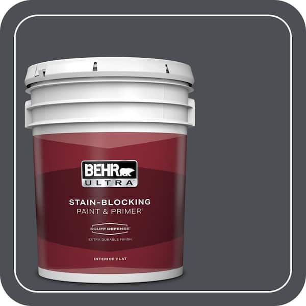 BEHR ULTRA 5 gal. #750F-6 Sled Extra Durable Flat Interior Paint & Primer