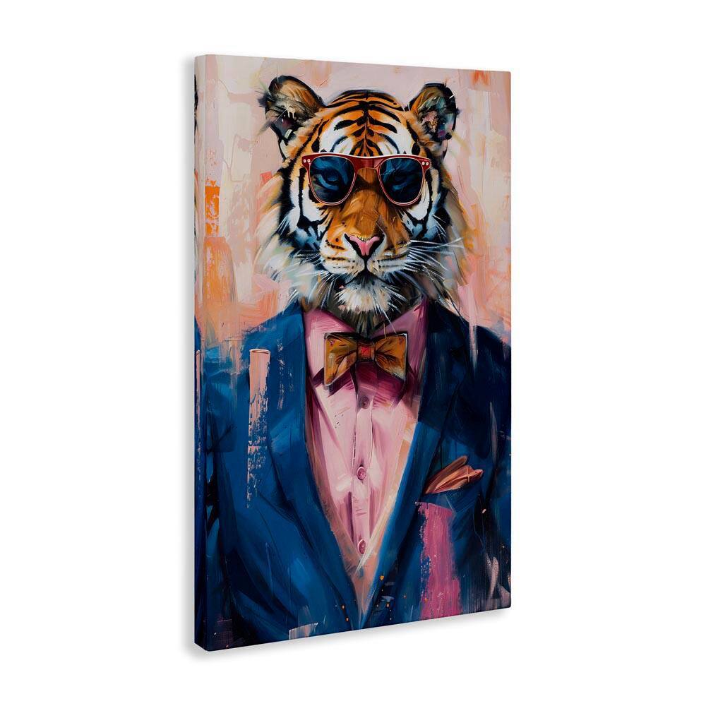 Suited Tiger Modern Fashion by LSR Design Studio Unframed Animal Graphic Art Print 30 in. x 20 in. price history on PriceWatchPro