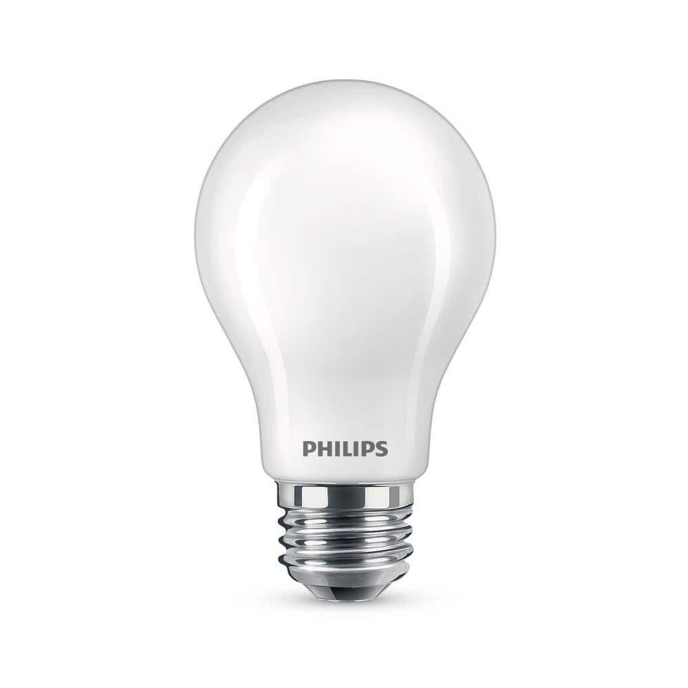Philips 8W Frosted White Dimmable LED A19 Light Bulb 4-Pack