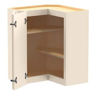 Newport 24 in. W x 24 in. D x 30 in. H in Cream Painted Plywood Assembled Wall Kitchen Corner Cabinet with Adj Shelves