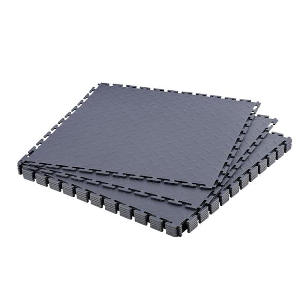 Garage Floor Tiles Interlocking, 8 Pack 20.2 x 20.2 x 0.2 in. Interlocking Modular Garage Flooring Tiles, Graphite Gray