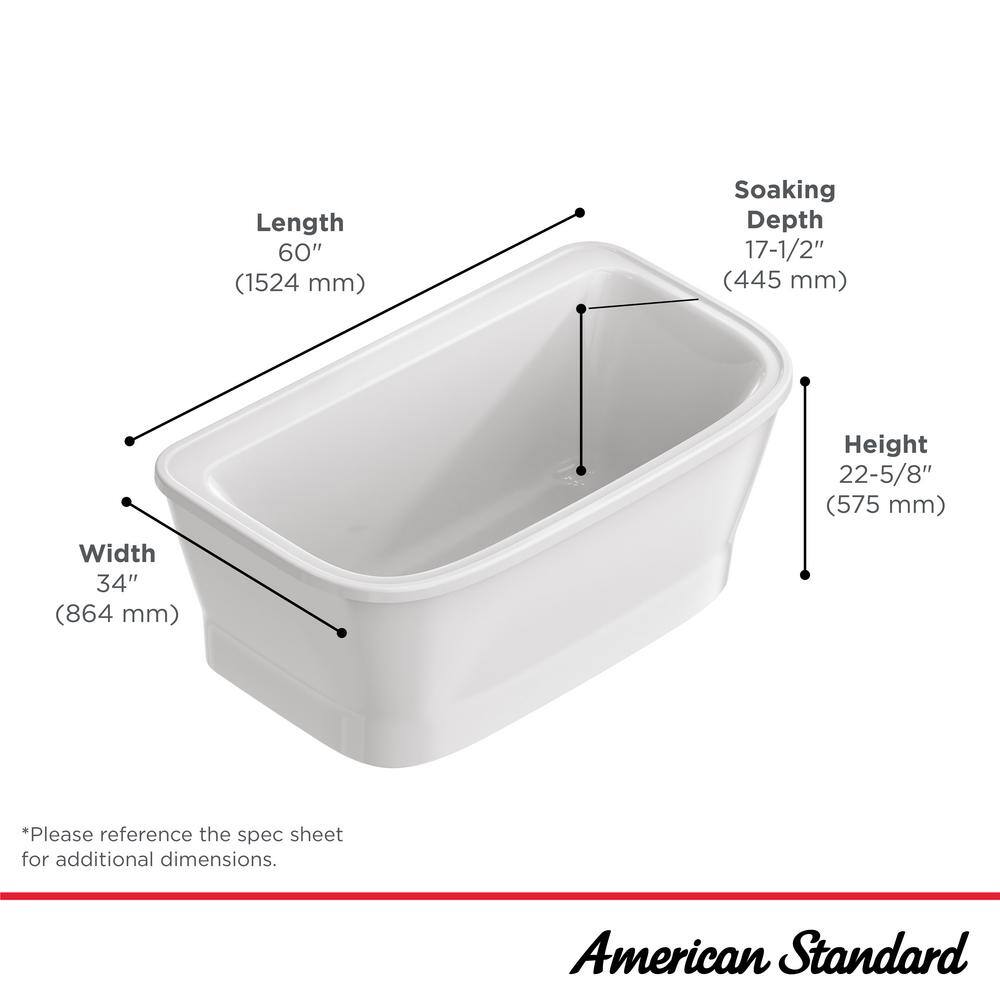 Aspirations 60'' White Acrylic Freestanding Bathtub