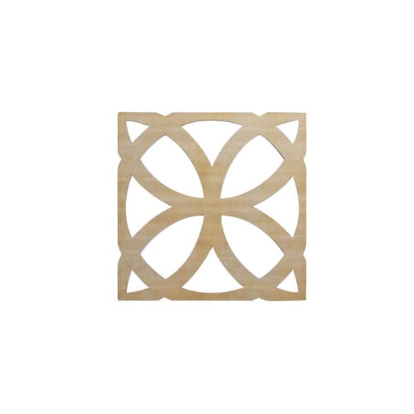 Ekena Millwork 11-3/8 in. x 11-3/8 in. x 1/4 in. Birch Small Daventry Decorative Fretwork Wood Wall Panels (50-Pack)