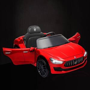 12-Volt Kids Ride On Car Licensed Maserati Electric Vehicle with Remote Control/LED Lights/MP3 Player, Red