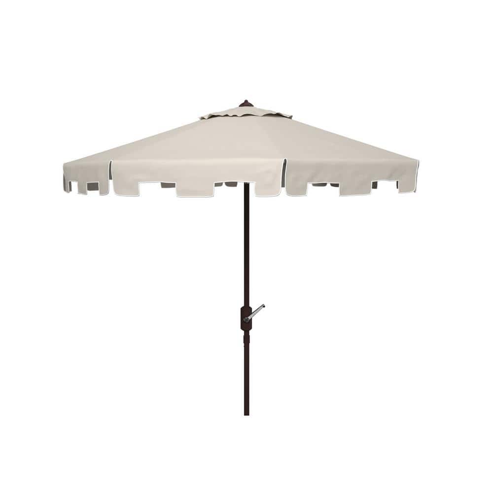Zimmerman 11-Foot Beige and White Aluminum Market Umbrella