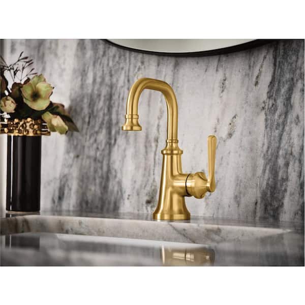 Colinet Single Hole One-Handle Traditional Bathroom Sink Faucet in Brushed Gold