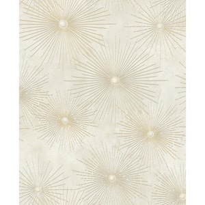 Catwalk Starburst Metallic Gold and Cream Paper Strippable Roll (Covers 56.05 sq. ft.)