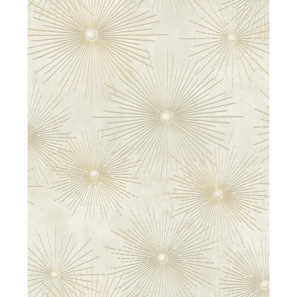 Seabrook Designs Catwalk Starburst Metallic Gold and Cream Paper Strippable Roll (Covers 56.05 sq. ft.)