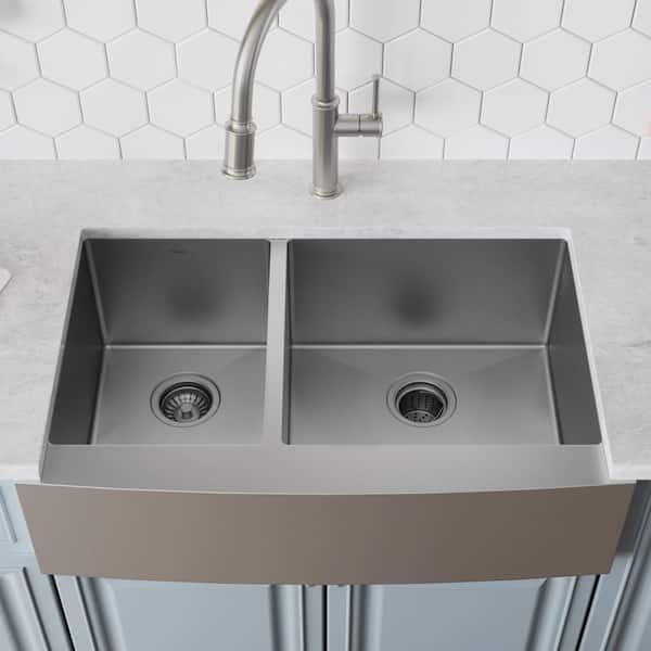 Kraus Standart PRO 32.88-in x 20.75-in Stainless Steel Single Bowl Tall (8-in or Larger) Undermount Apron Front/Farmhouse Residential Kitchen Sink Kraus Standart PRO 32.88-in x 20.75-in Stainless Steel Single Bowl Tall (8-in or Larger) Undermount Apron Front/Farmhouse Residential Kitchen Sink