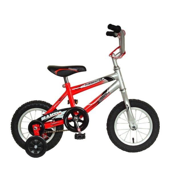 Mantis Lil Burmeister Kid's Bike, 12 in. Wheels, 8 in. Frame, Boy's Bike in Red/Silver