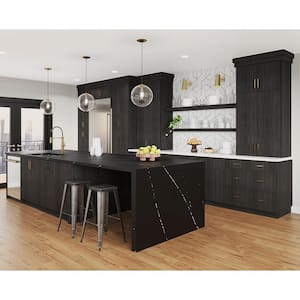 Designer Series Edgeley Assembled 30x36x12 in. Wall Open Shelf Kitchen Cabinet in Thunder