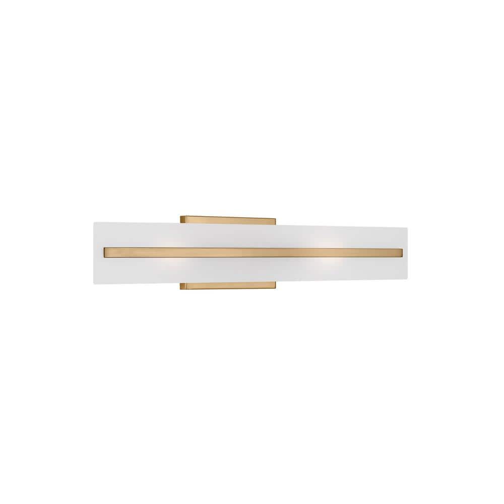 Satin Brass and Glass 24" Modern Bathroom Vanity Light