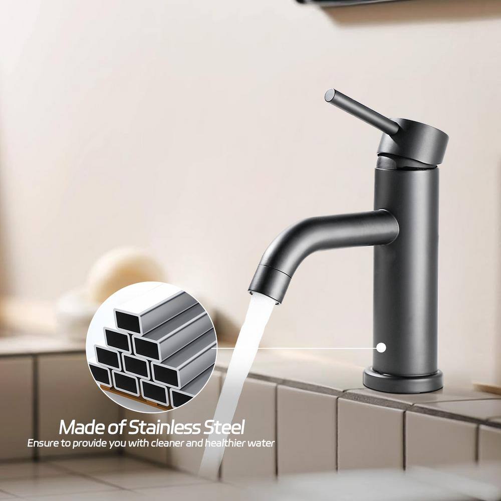 Matte Black Single Handle Deck Mounted Bathroom Faucet