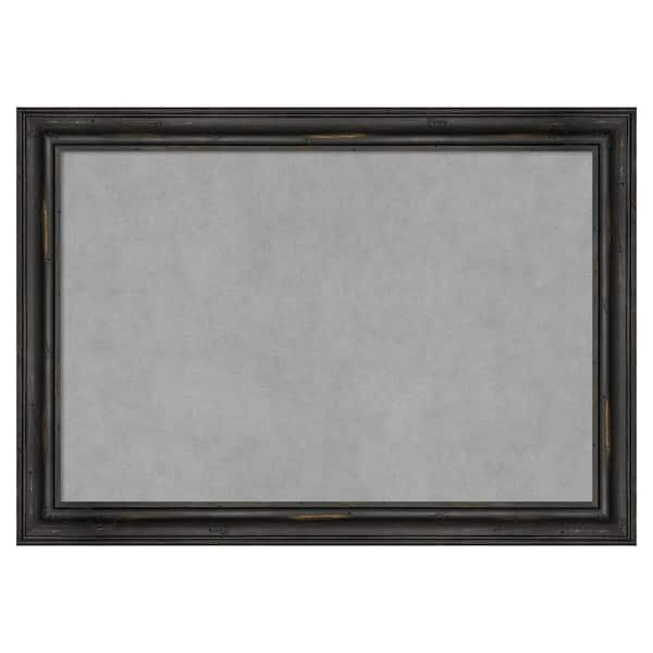 Amanti Art Rustic Pine Black Narrow 27 in. x 19 in. Framed Magnetic Board