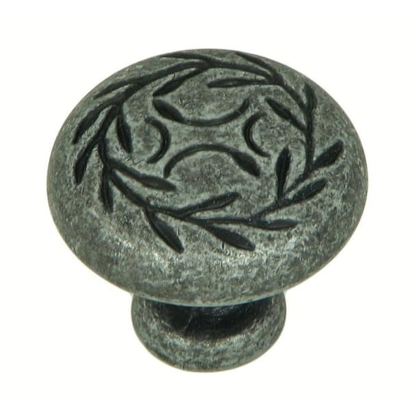 Stone Mill Hardware Leaf 1-1/4 in. Swedish Iron Round Cabinet Knob