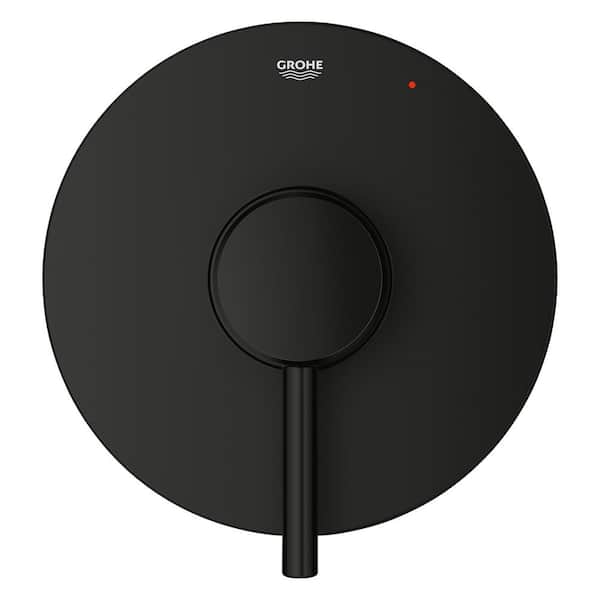 Concetto 1-Handle Wall Mount Pressure Balance Valve Trim in Matte Black (Valve Not Included)
