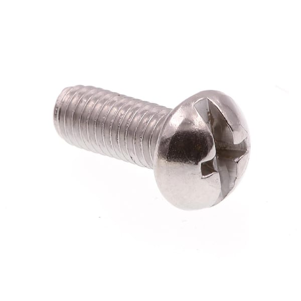 Prime-Line #10-32 x 1/2 in. Grade 18-8 Stainless Steel Phillips/Slotted Combination Drive Round Head Machine Screws (25-Pack)