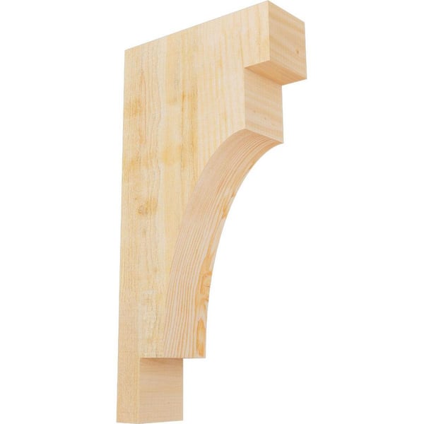 Ekena Millwork 4 in. x 12 in. x 24 in. Douglas Fir Mediterranean Rough Sawn Corbel