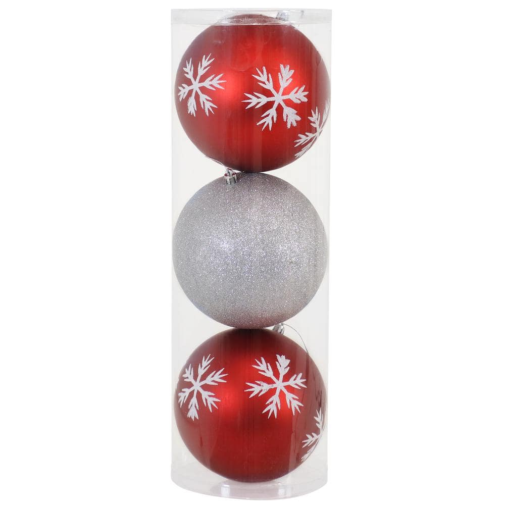 7” Red & White Top Glass Ornament - Decorator's Warehouse
