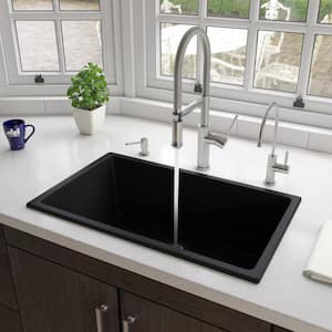 Black Matte Fireclay 30 in. Single Bowl Undermount Kitchen Sink