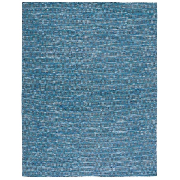 SAFAVIEH Kilim Blue/Black 8 ft. x 10 ft. Geometric Abstract Area Rug
