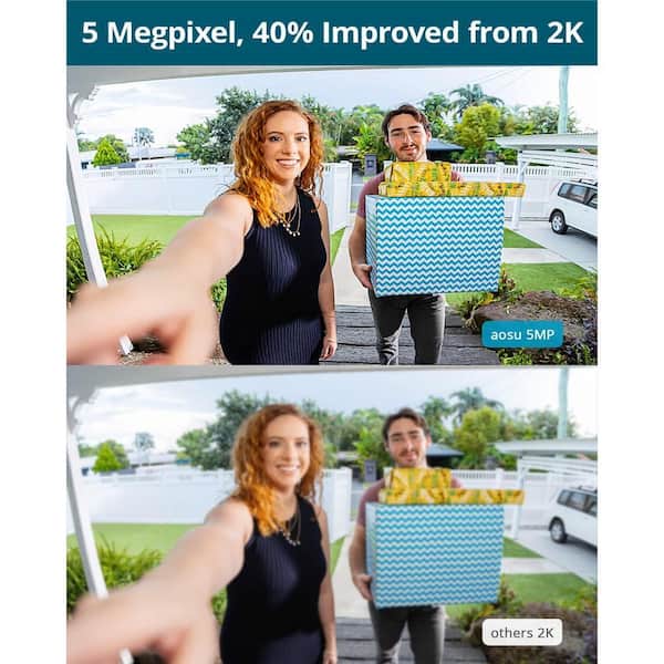 aosu Battery Wireless Video Doorbell-5MP 166° View Angle With 8GB