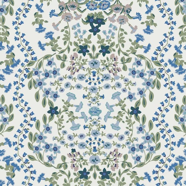JOULES Symmetrical Trellis Ditsy Creme Matte Non-Pasted Vinyl Wallpaper