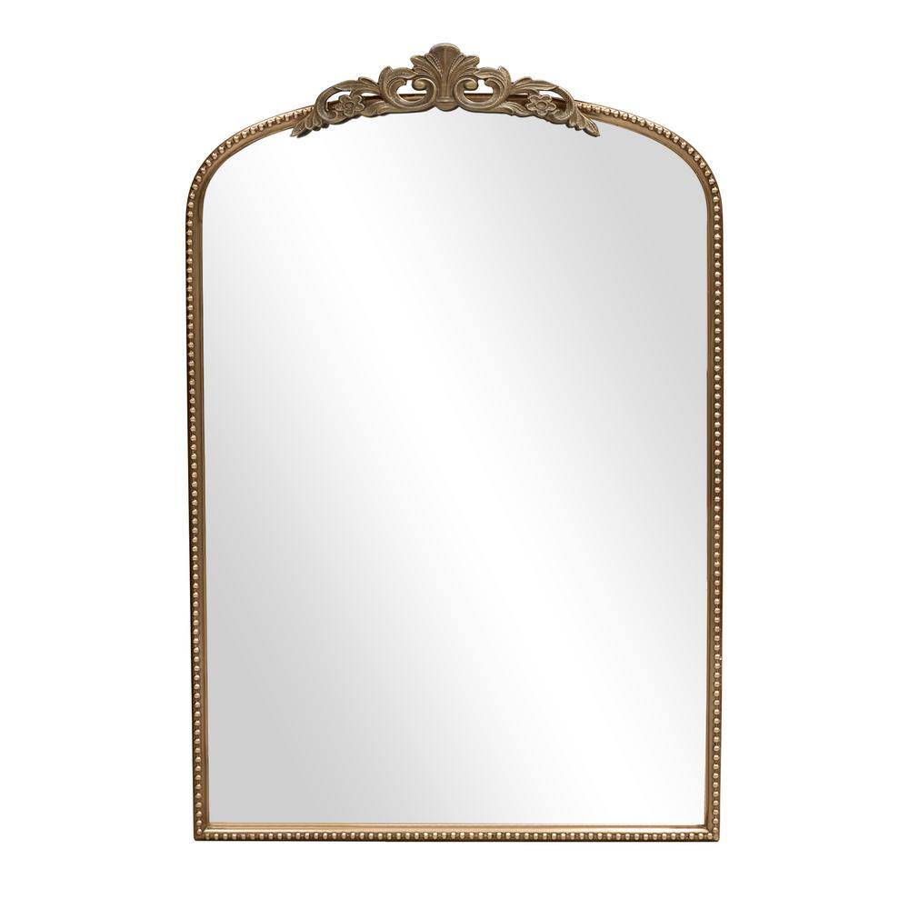 Crane Lake Gold Arched Vintage Metal Frame Mirror, 24 x 36 in.