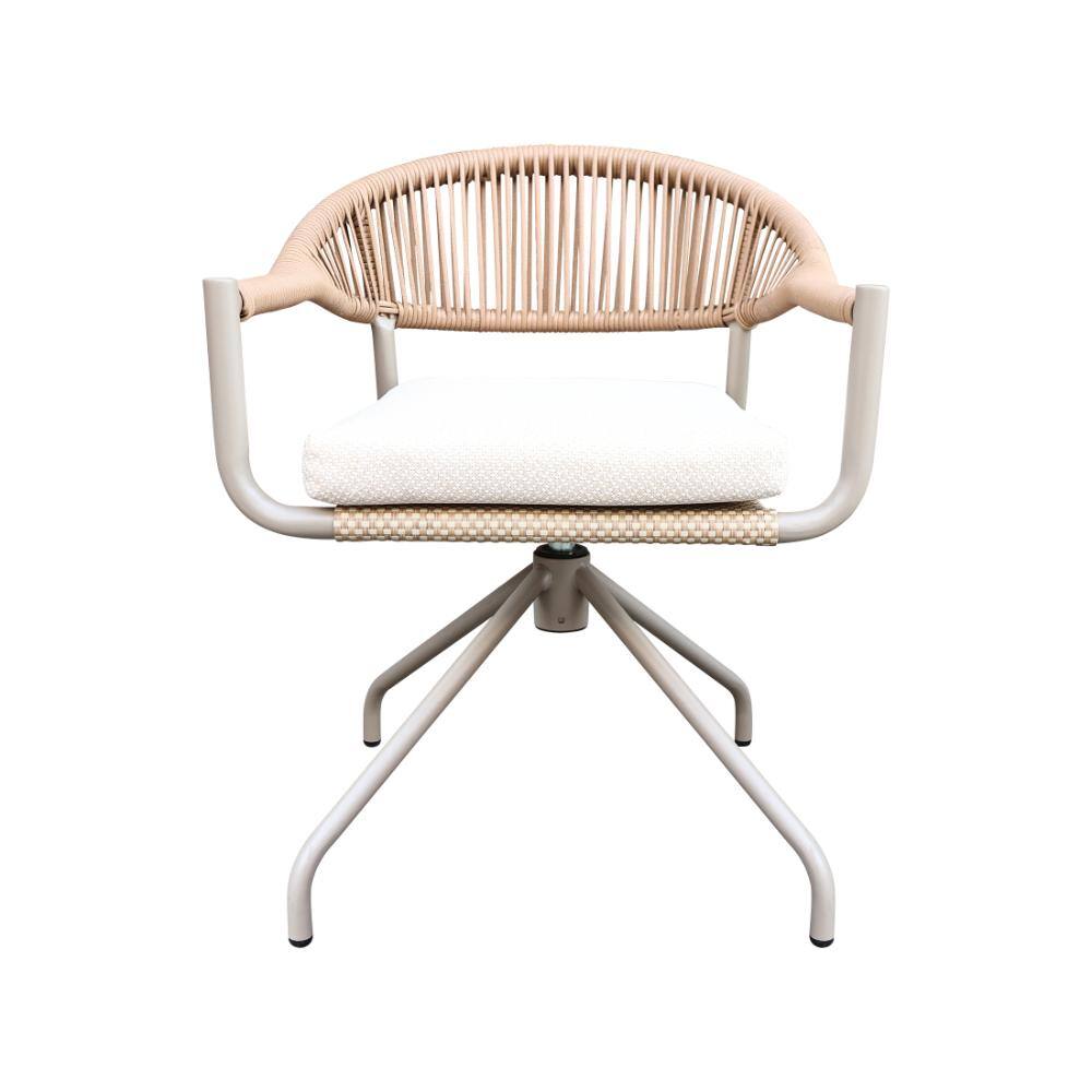 2-Pieces Brown Aluminum Outdoor Swivel Glider Lounge Chairs, Patio 360° Swivel Dining Chairs with Beige Cushion price history on PriceWatchPro