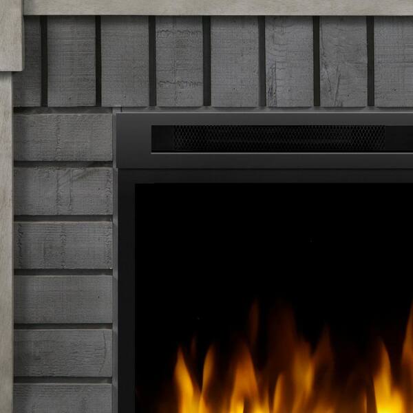 Dimplex Royce 52 in. Mantel in Smoke Stak Grey with 28 in. Electric  Fireplace with Logs GDS28L8-1924SK - The Home Depot