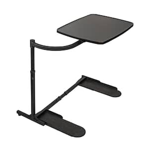 Wonder Tray 20 in. x 15 in. Black Rectangular MDF End Table with 360 ° Swivel Arm