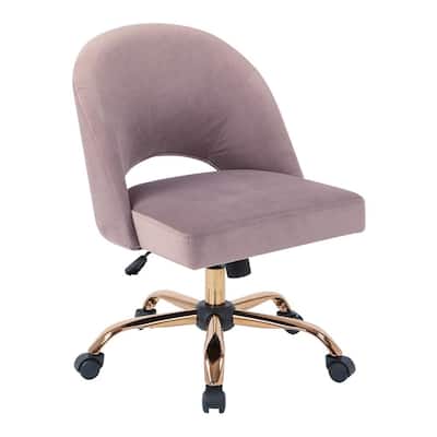 Luasa Series Pink Fabric Task Chair with Swivel and Adjustable Height