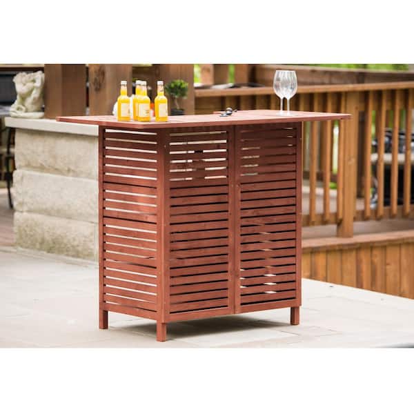 Leisure Season 54 in. Patio Bar Table with Storage