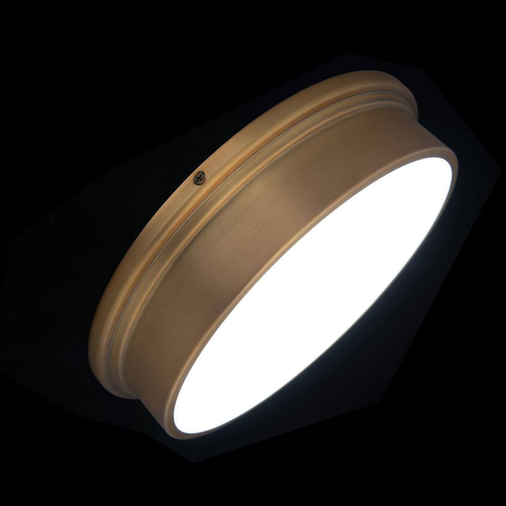 York 8" Aged Brass LED Flush Mount Light