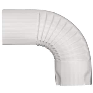 Angel Sar 2 in. x 3 in. White Aluminum 90° B-Style Downspout Gutter ...