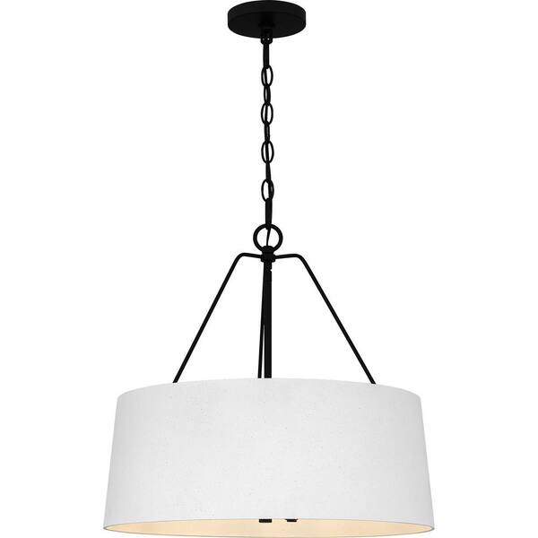 DSI LIGHTING 4-Light Matte Black Shaded Pendant Light with