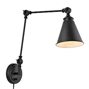 Vintage Adjustable Swing Arm Wall Lamp Foldable Black Wall Light