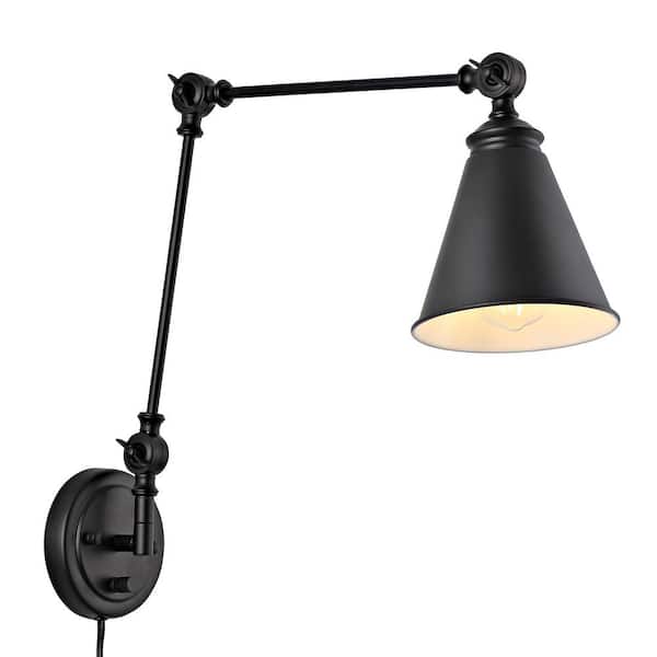 WINGBO Vintage Arm Wall Lamp Foldable Black Wall Light WBWL-Y002-BK The Home Depot