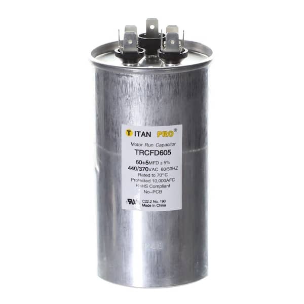 TITAN PRO 60 Plus 5 MFD 440/370V Dual Voltage Round Run Capacitor