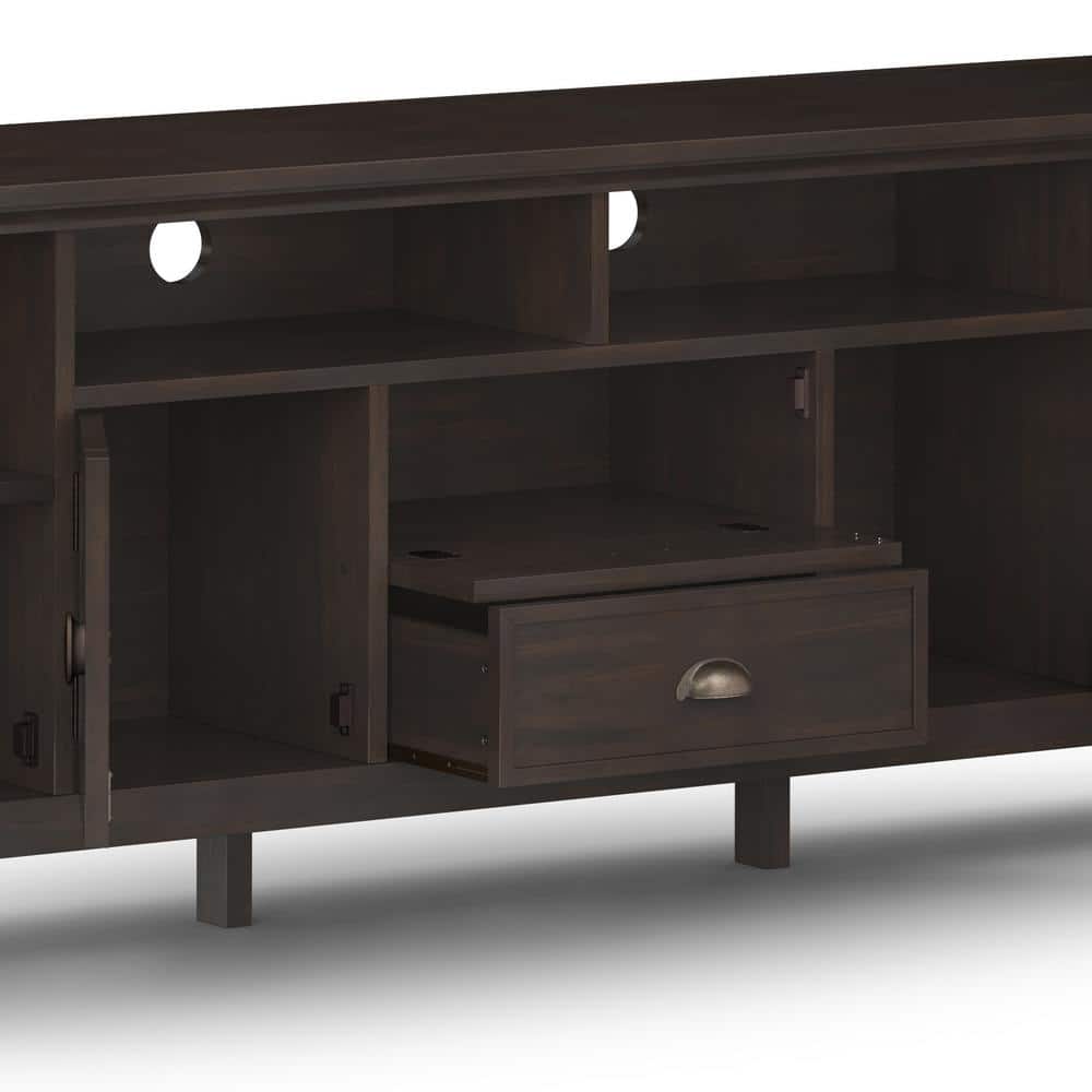 Redmond Transitional Solid Wood 72" TV Stand in Brunette Brown